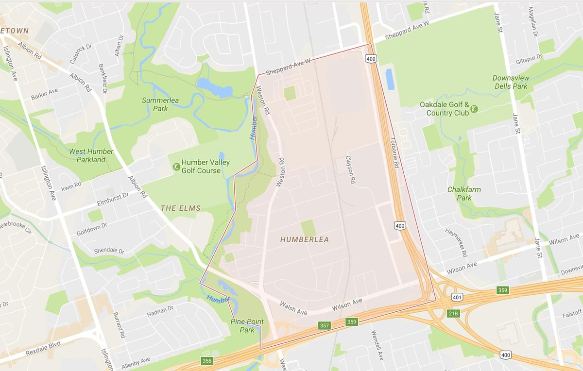 Peta Pelmo Park – Humberlea kejiranan Toronto