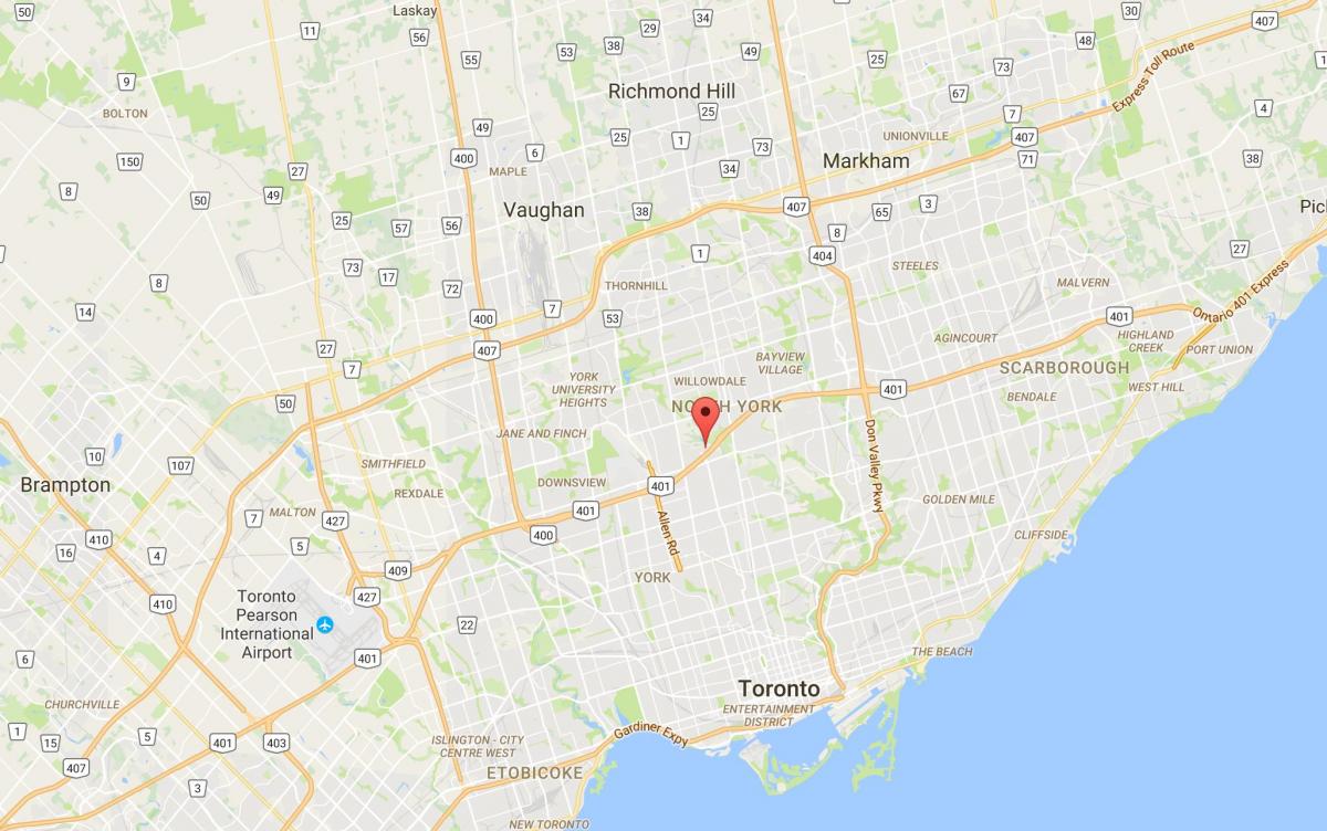 Peta Perisai Heights daerah Toronto