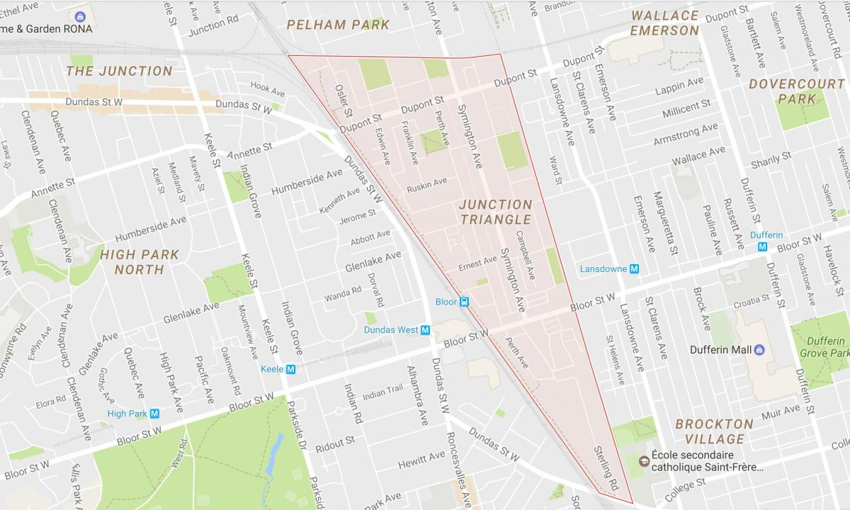 Peta Persimpangan Segitiga kejiranan Toronto