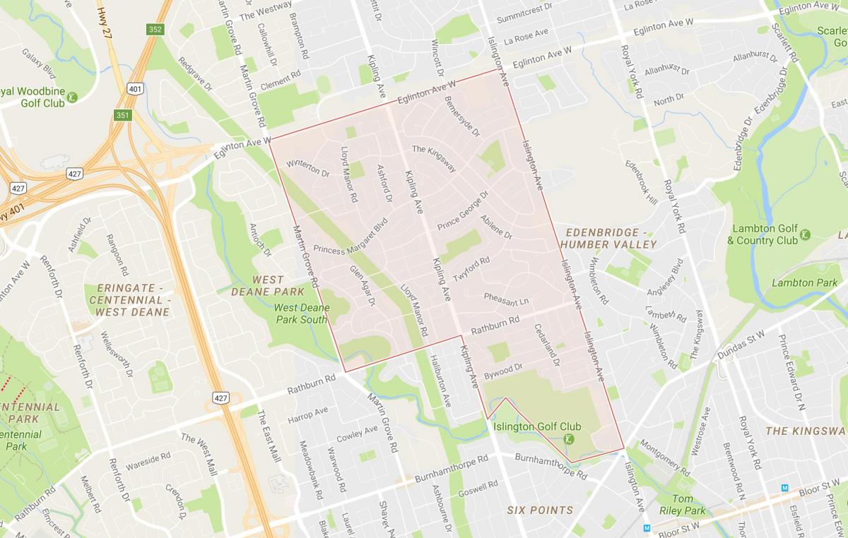 Peta Puteri Taman kejiranan Toronto