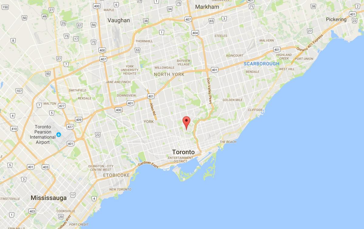 Peta Rosedale daerah Toronto