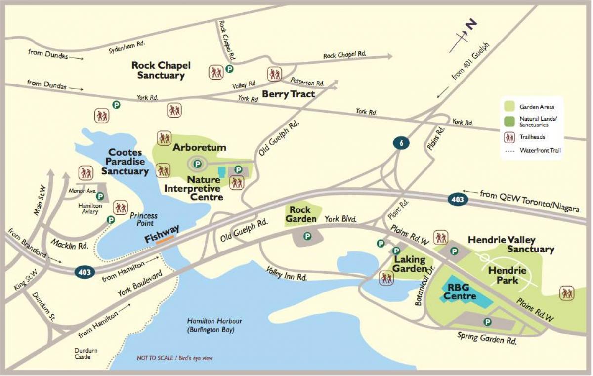 Peta taman botani Toronto