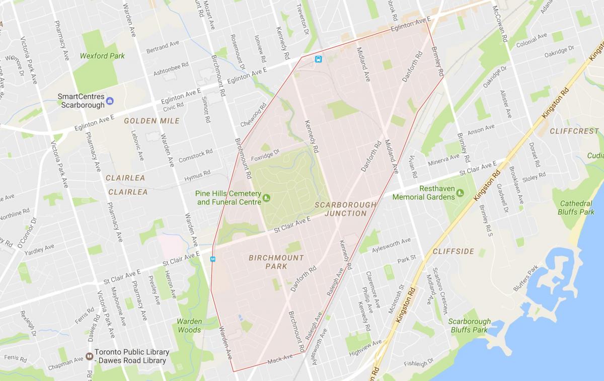 Peta Scarborough Persimpangan kejiranan Toronto
