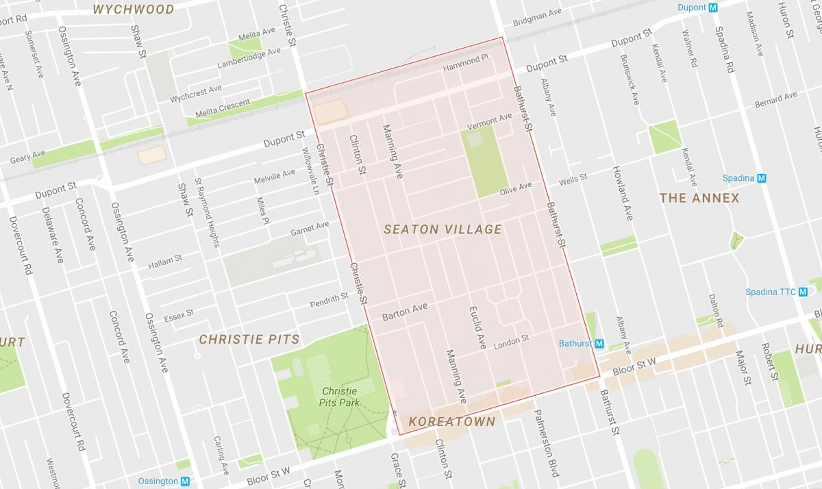 Peta Seaton Kampung kejiranan Toronto