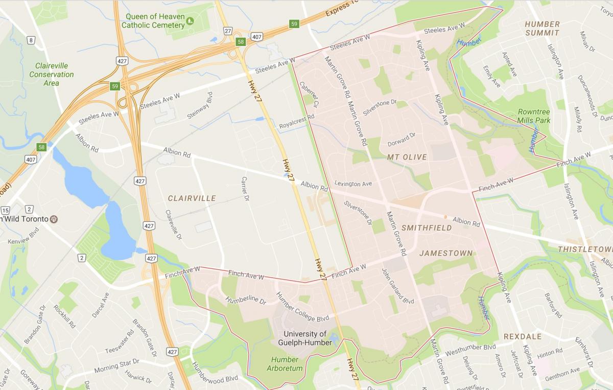 Peta Smithfield kawasan kejiranan Toronto