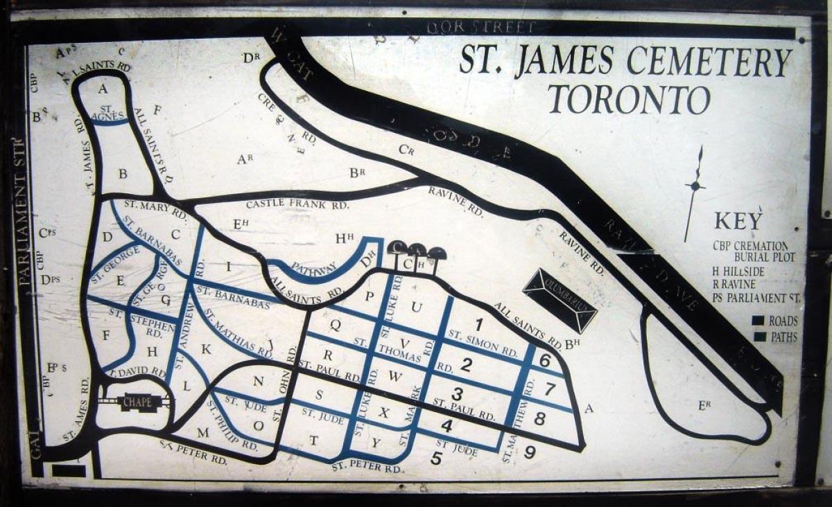 Peta St James tanah perkuburan