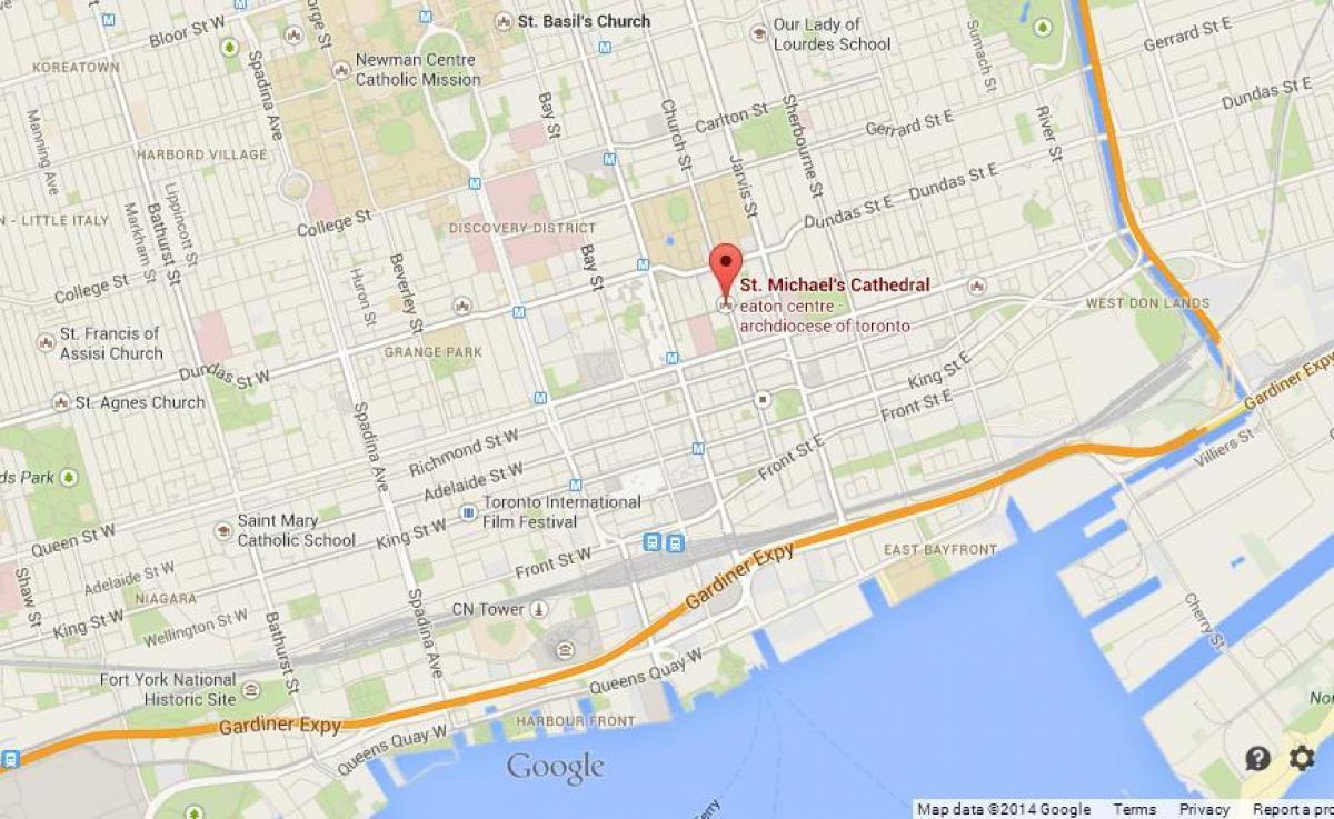 Peta St. Michael Katedral Toronto gambaran