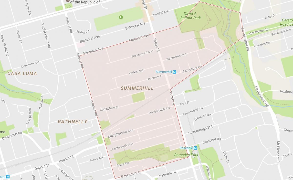 Peta Summerhill kejiranan Toronto