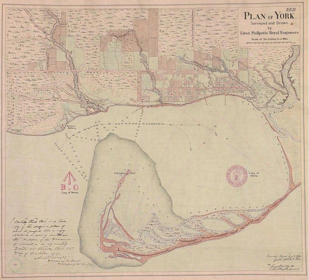 Peta tanah York Toronto 1787-1884