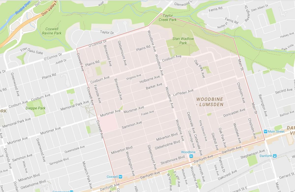Peta tanaman menjalar Heights kejiranan Toronto