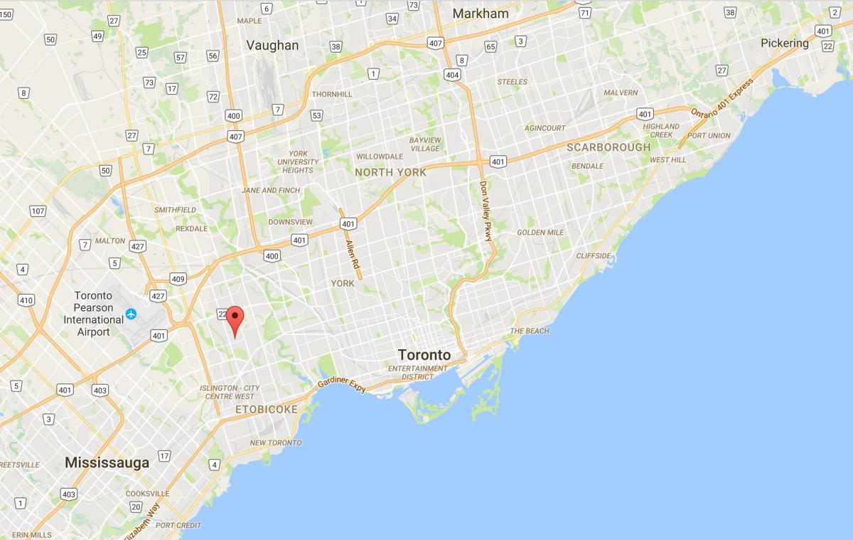 Peta Thorncrest Kampung daerah Toronto