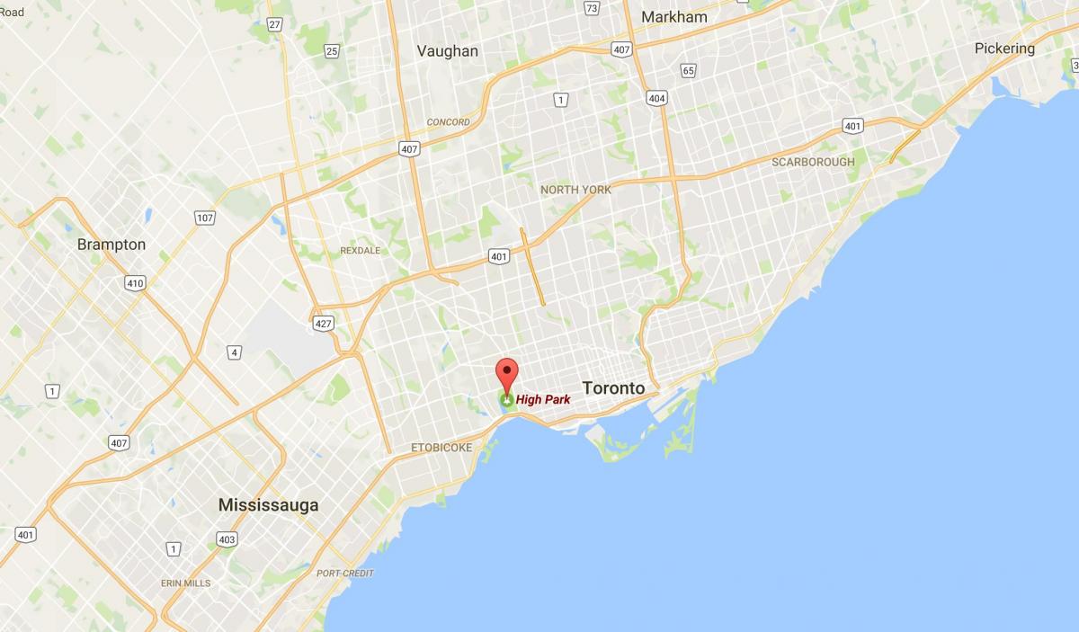Peta Tinggi Park daerah Toronto