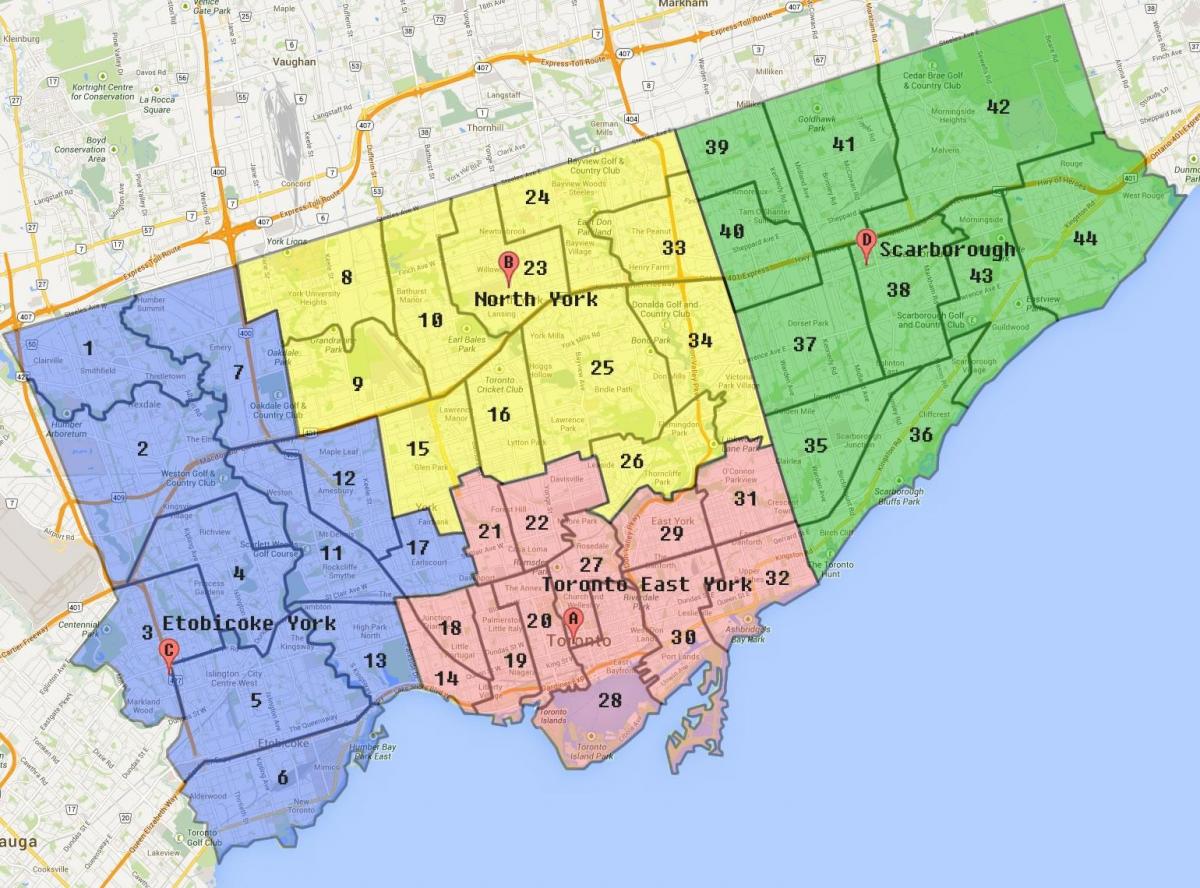 Peta Kota Toronto Sempadan