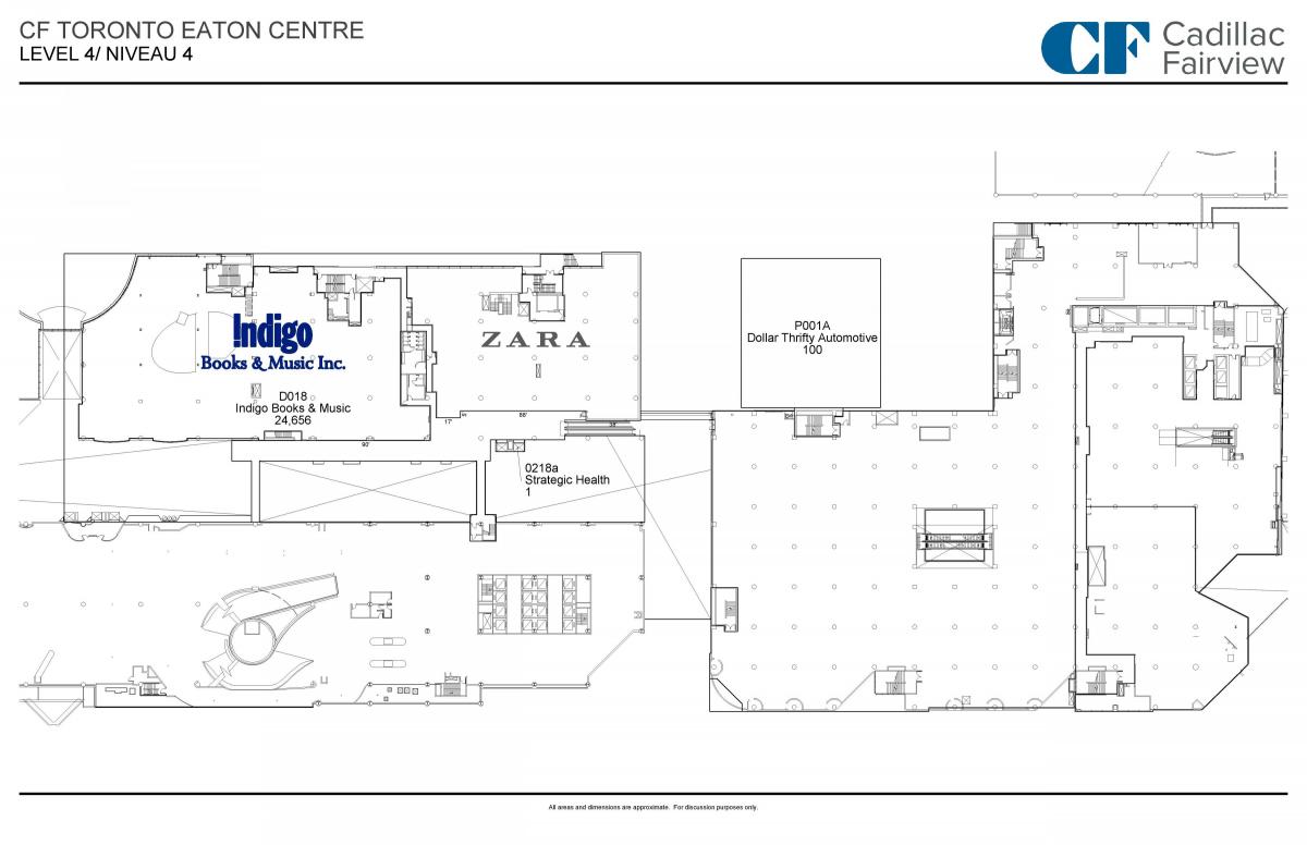 Peta Toronto Dimakan Centre, level 4