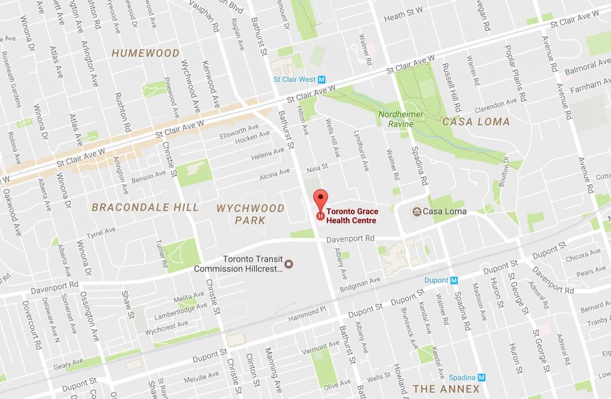 Peta Toronto Grace Pusat Kesihatan