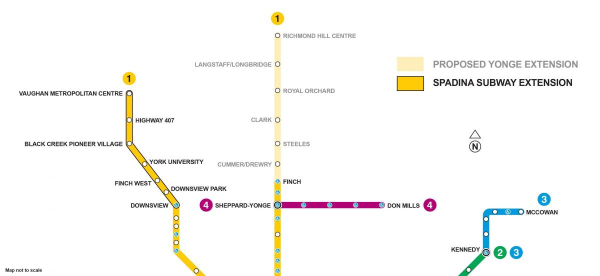 Peta Toronto kereta bawah tanah lanjutan