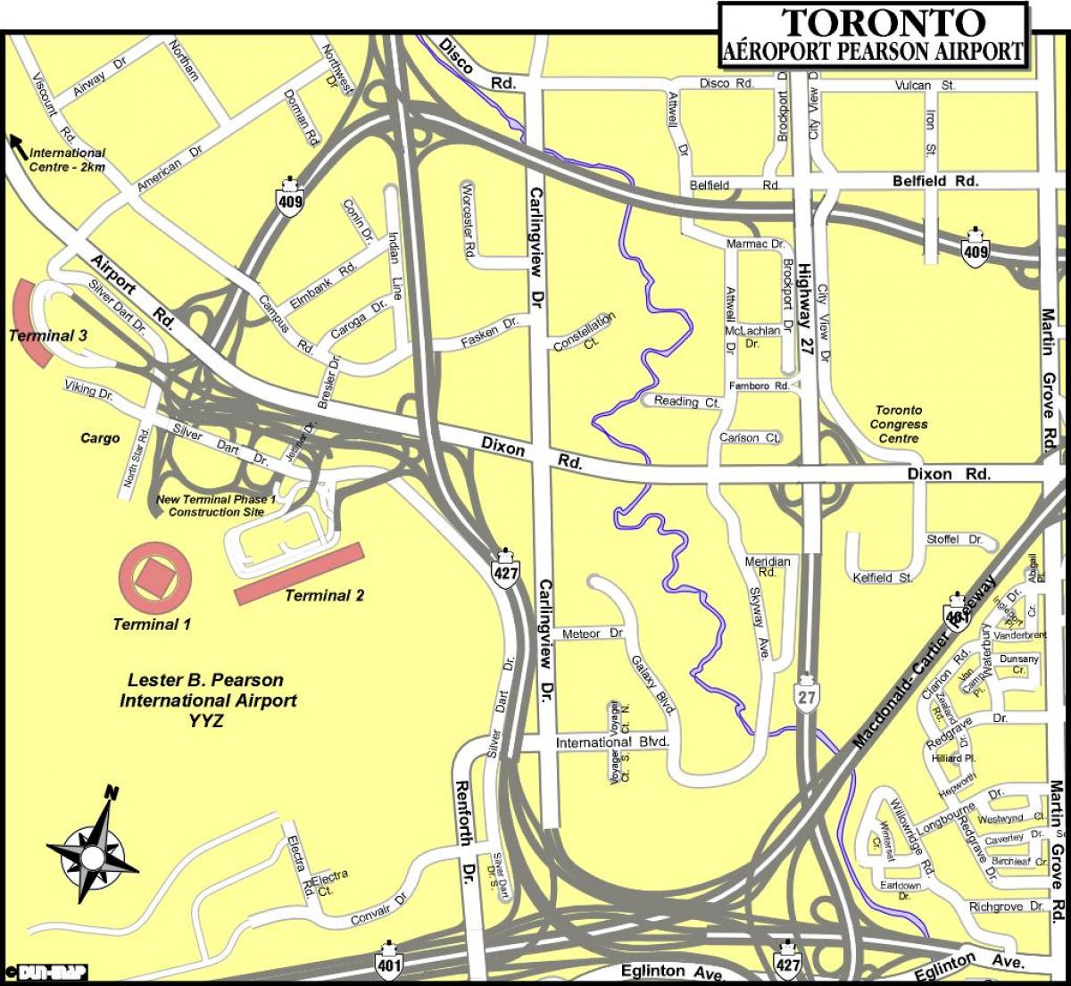 Peta Toronto lapangan terbang