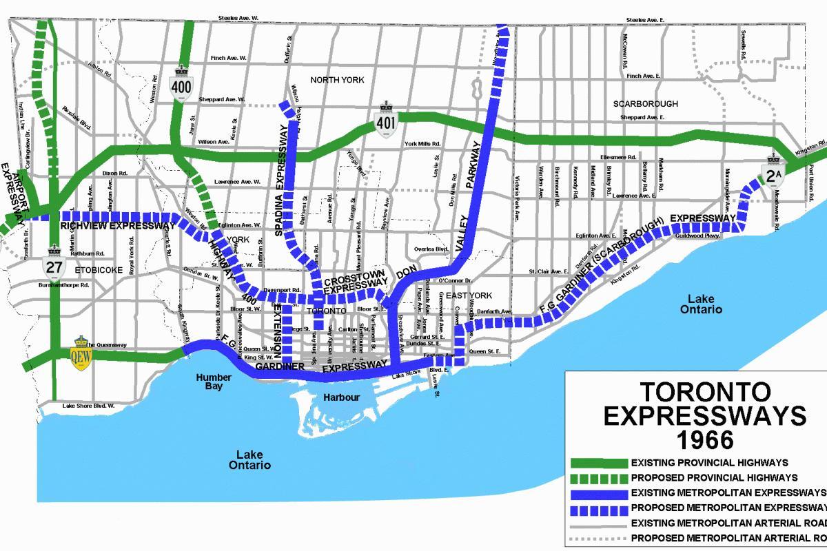 Peta Toronto lebuh raya