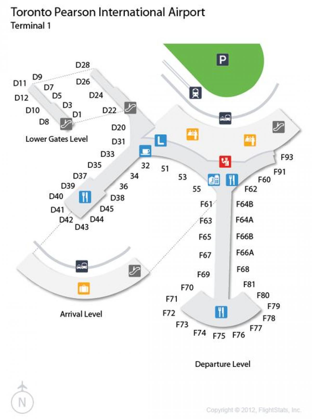 Peta Toronto Pearson international terminal lapangan terbang 1