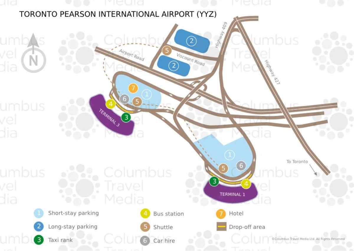 Peta Toronto Pearson terbang