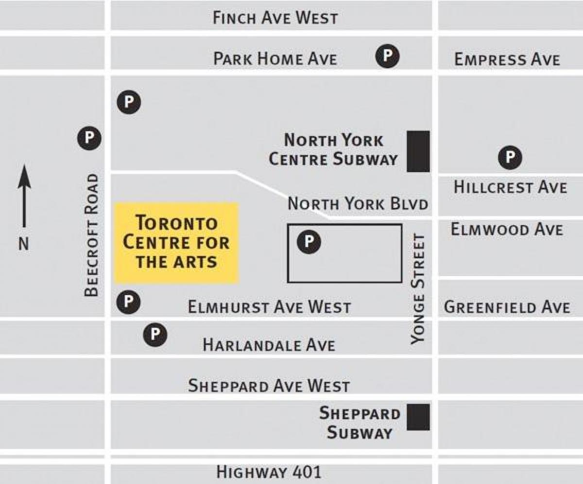 Peta Toronto pusat untuk seni
