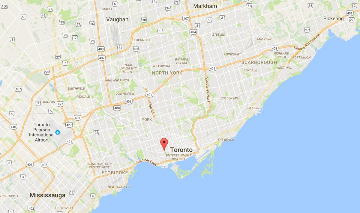 Peta Trinity–Bellwoods daerah Toronto
