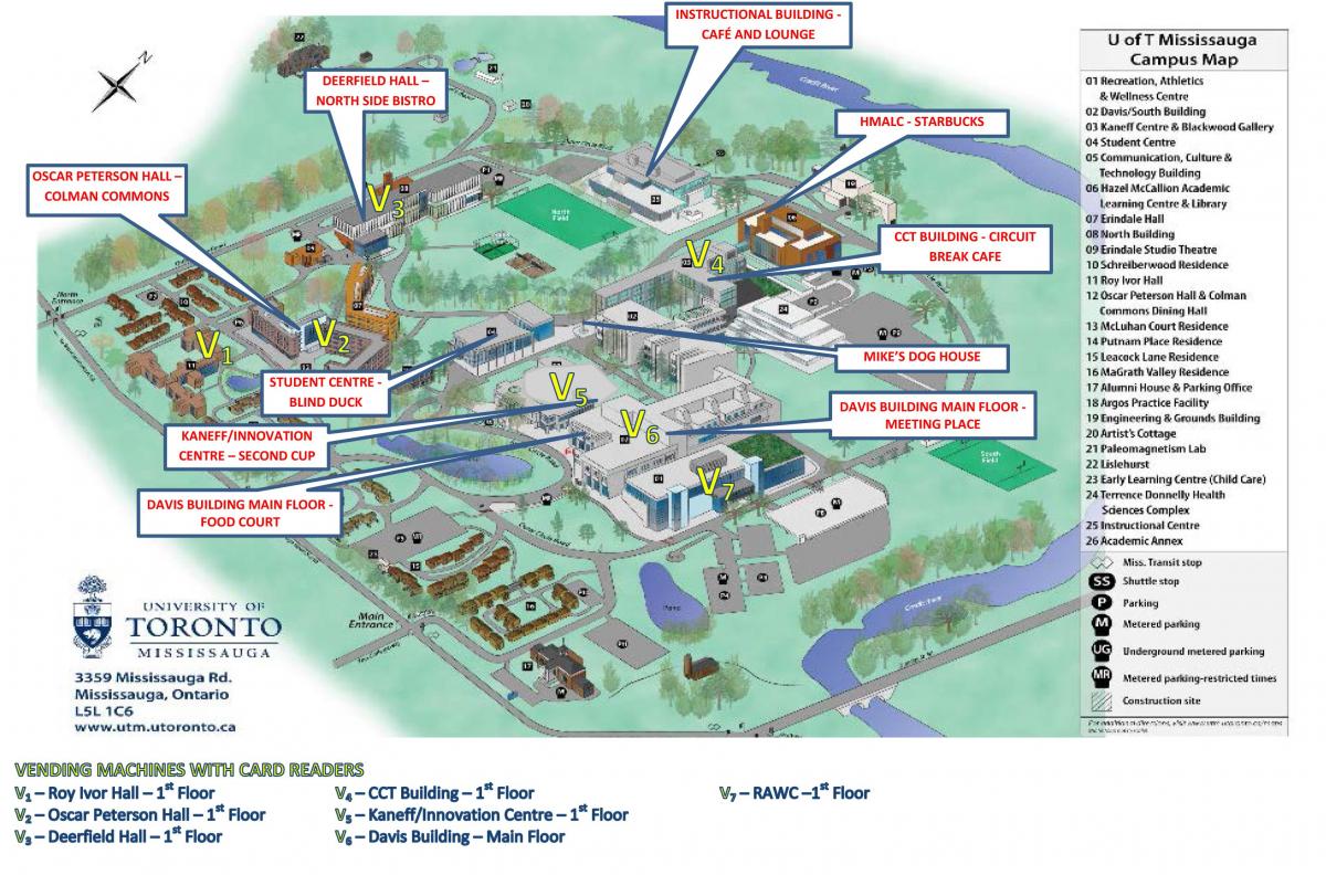 Peta universiti Toronto Mississauga kampus makanan perkhidmatan