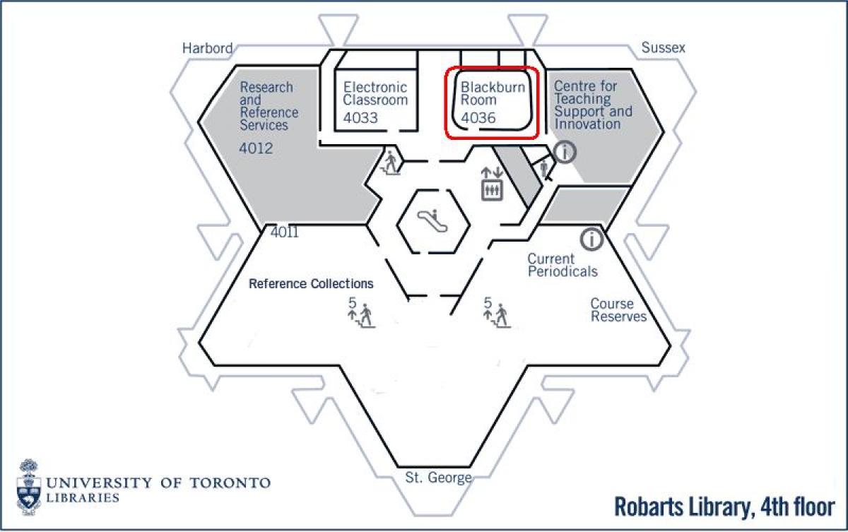 Peta universiti Toronto Robarts library blackburn bilik