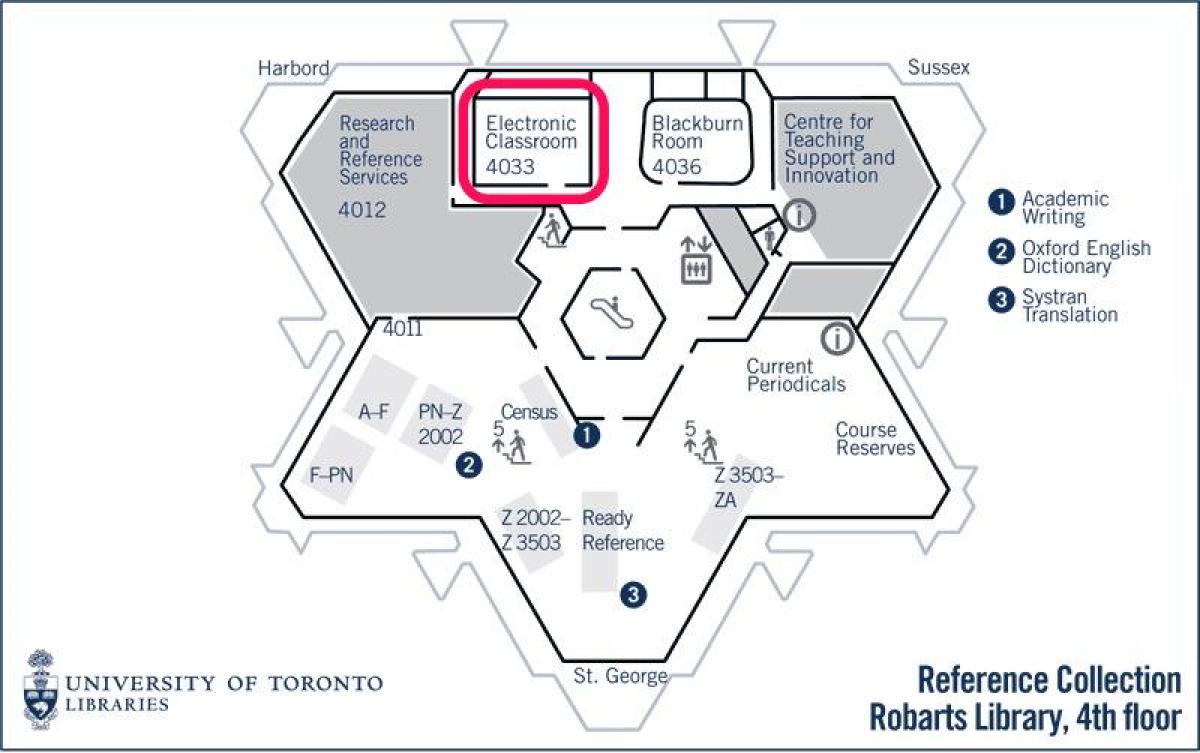 Peta universiti Toronto Robarts library elektronik kelas