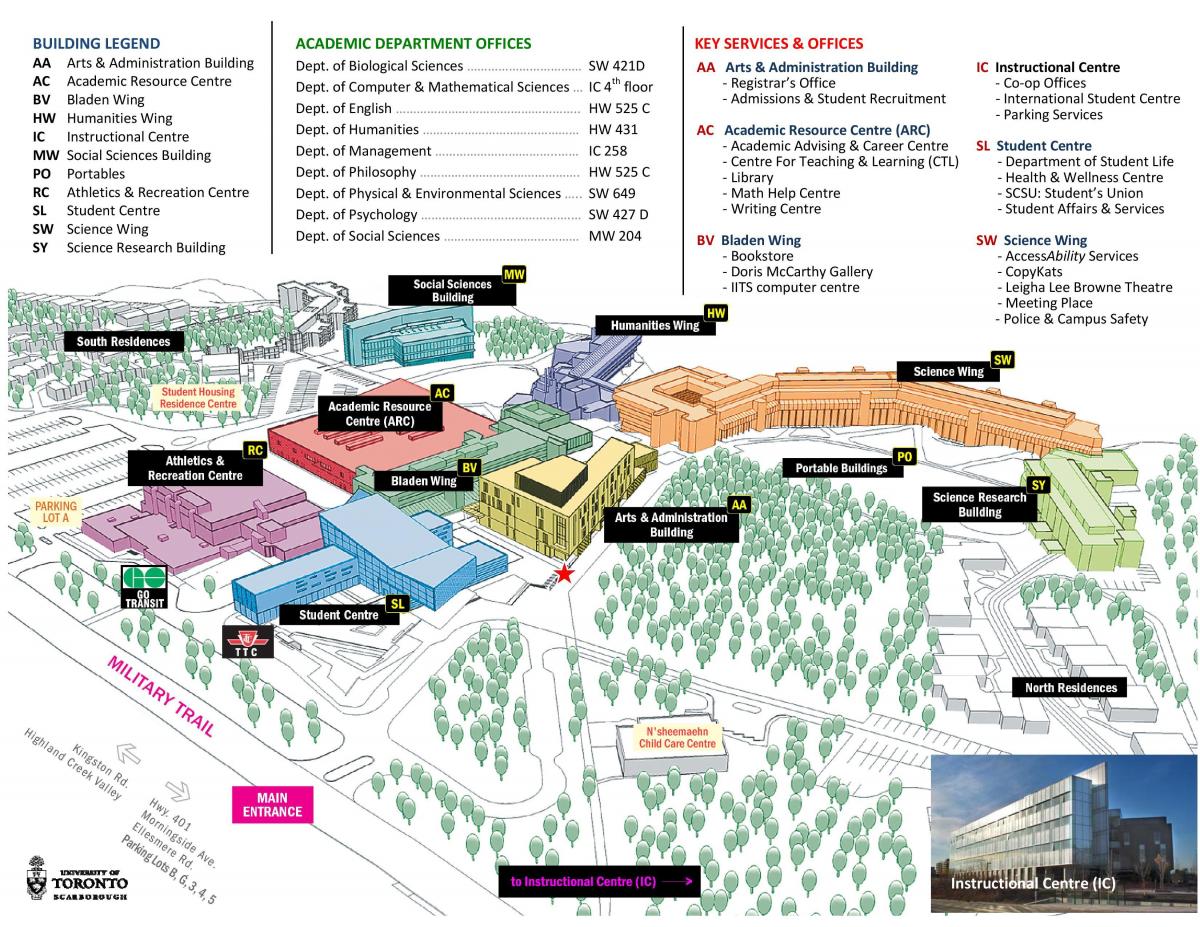 Peta universiti Toronto Scarborough kampus