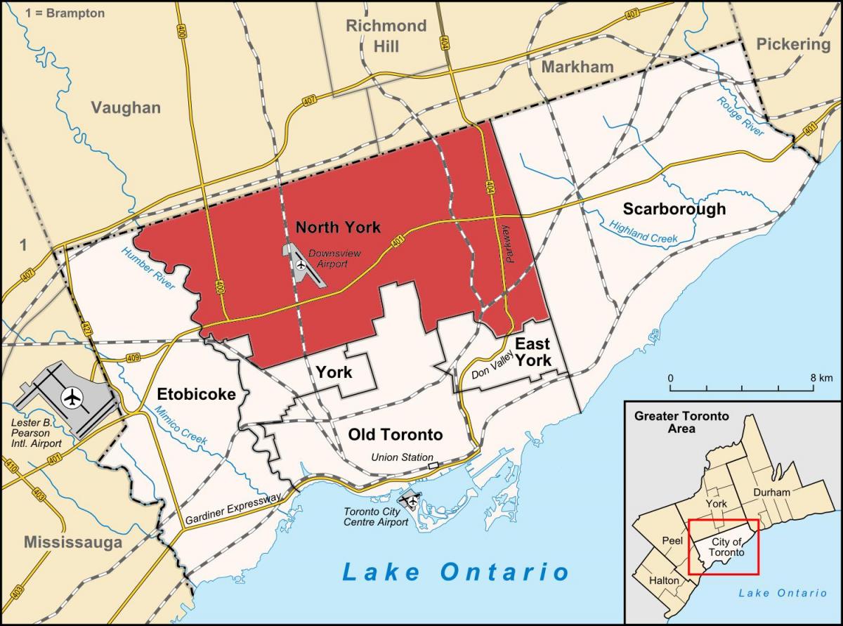 Peta Utara York Toronto