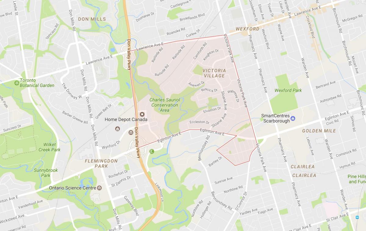 Peta Victoria Kampung kejiranan Toronto