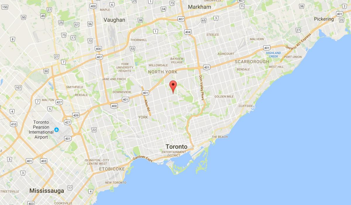 Peta Wanless Park daerah Toronto