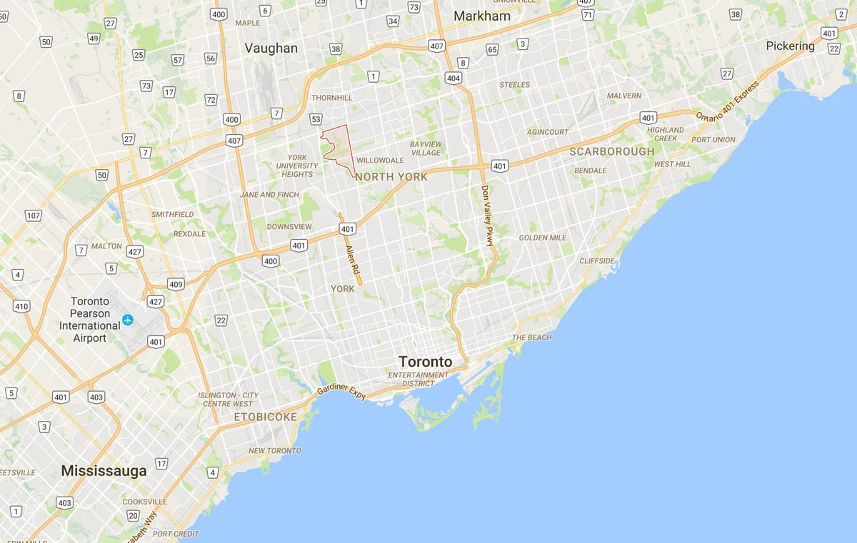 Peta Westminster–Branson daerah Toronto