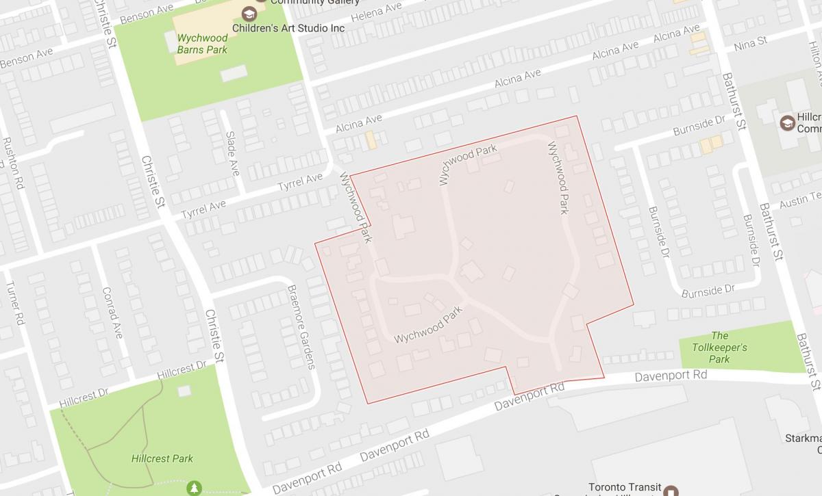 Peta Wychwood Park lingkungan Toronto