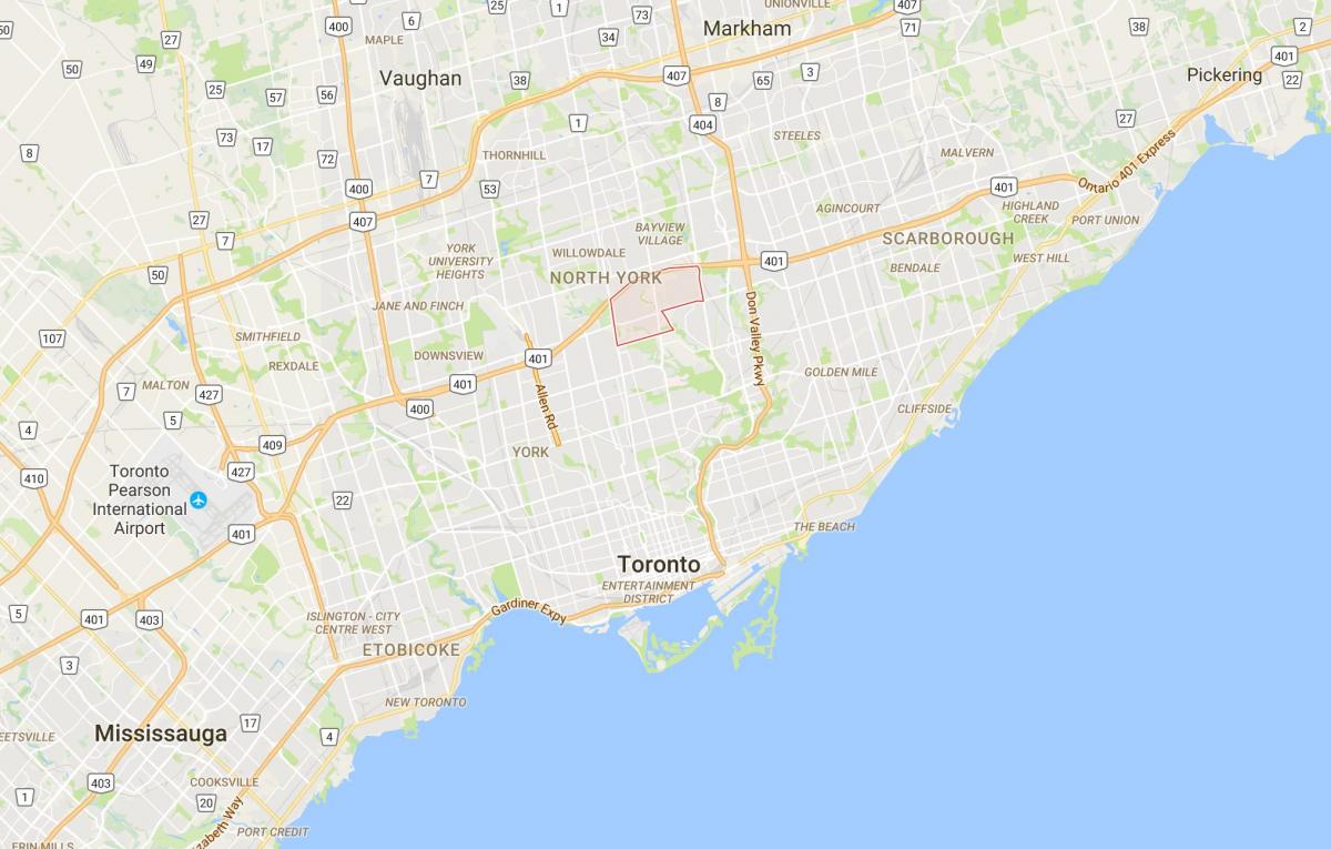 Peta York Mills daerah Toronto