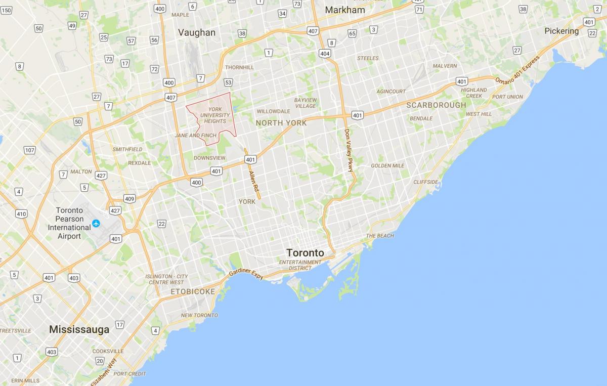 Peta York University Heights daerah Toronto