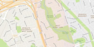 Peta Barat Deane Park lingkungan Toronto