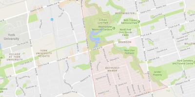 Peta Bathurst Manor kejiranan Toronto