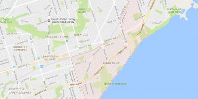 Peta Birch Tebing kejiranan Toronto
