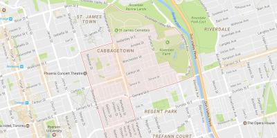 Peta Cabbagetown kejiranan Toronto