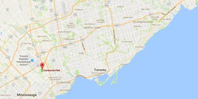 Peta Taman Centennial daerah Toronto