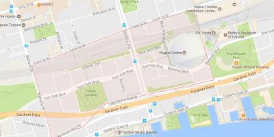 Peta CityPlace kejiranan Toronto