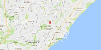 Peta Danforth jalan Toronto