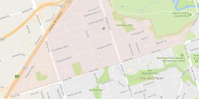 Peta Kingsview Kampung kejiranan Toronto
