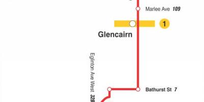 Peta METRO 14 Glencairn bas laluan Toronto