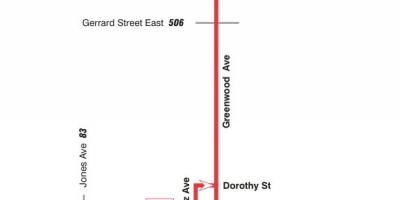 Peta METRO 31 Greenwood bas laluan Toronto