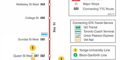 Peta METRO 6 Bay bas laluan Toronto