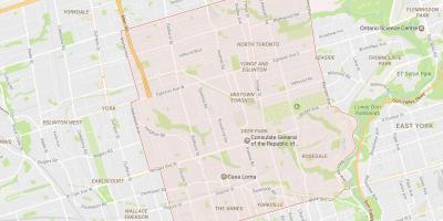 Peta Midtown kejiranan Toronto