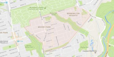 Peta Moore Park lingkungan Toronto